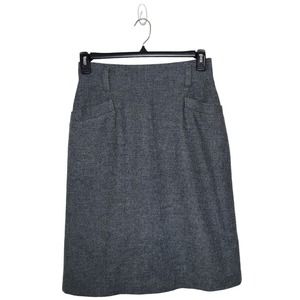 Vintage Spiegel Together! Size 10 Gray Wool Blend Knee Length Skirt Pockets
